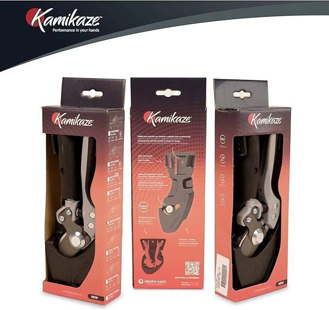 Kamikaze Pruning Shears, Professional Heavy Duty Handheld Clippers with Japanese Steel Titanium Blade, 1" Cutting Capacity, Ergonomic Handle Reduces Fatigue & Boosts Efficiency – Arthritis-Friendly