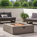 Propane Fire Pit Table, 40 Inch Firepits for Outside, Square Gas Fire Pit for Outside Patio, Propane Fire Table, 50000BTU, Light Grey