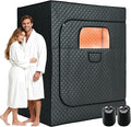 Albott 2 Person Steam Sauna for Home, Portable Sauna Tent with 3L 1500W Steamer, Extra Large Size 4.9’ x 3.3’ x 5.9’ Full Body Home Spa, Remote Control, Folding Chair, Grey