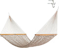 Original Pawleys Island Deluxe Antique Brown Oatmeal Heirloom Tweed DuraCord Rope Hammock – 13 ft. x 60 in., 2-Person, 450 lb Capacity, Oak Spreader Bar, Zinc-Plated Hardware, Handcrafted in The USA