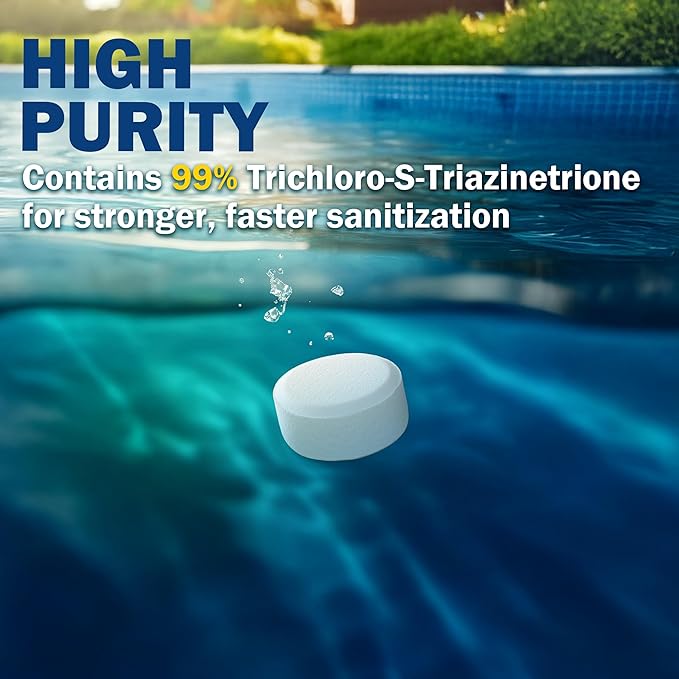 XtremeClear Chlorine Tablets 1 Inch 1.5 lbs for Swimming Pools, Long-Lasting Stabilized 1" Chlorinating Tablets for Spa Hot Tub Chemicals, Small Pool