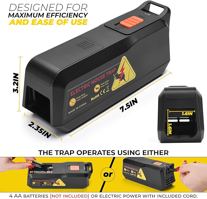 Teal Elite Electric Mouse Trap - Electronic Rodent Zapper for Indoors & Home - Humane & Effective Mouse Traps - Reusable, No Touch Mouse Killer - Safe & Easy to Use (Pack 1)
