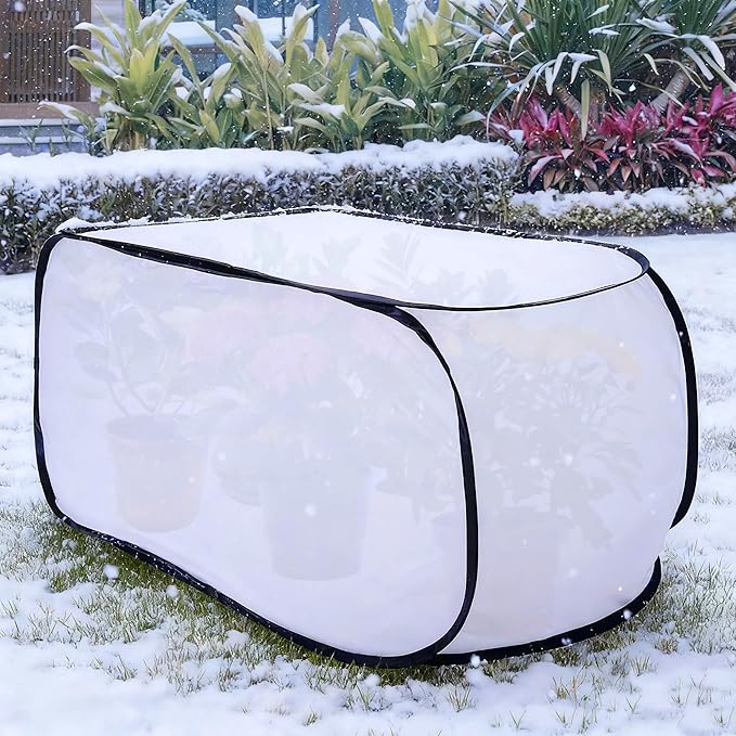 39" x 17" x 17" Pop up Rectangular Frost Protection Plant Cover, Winter Garden Plants Freeze Protection Tent, Warm Garden Bed Plant Protector Enclosure for Snow Frost Protection Indoor & Outdoor