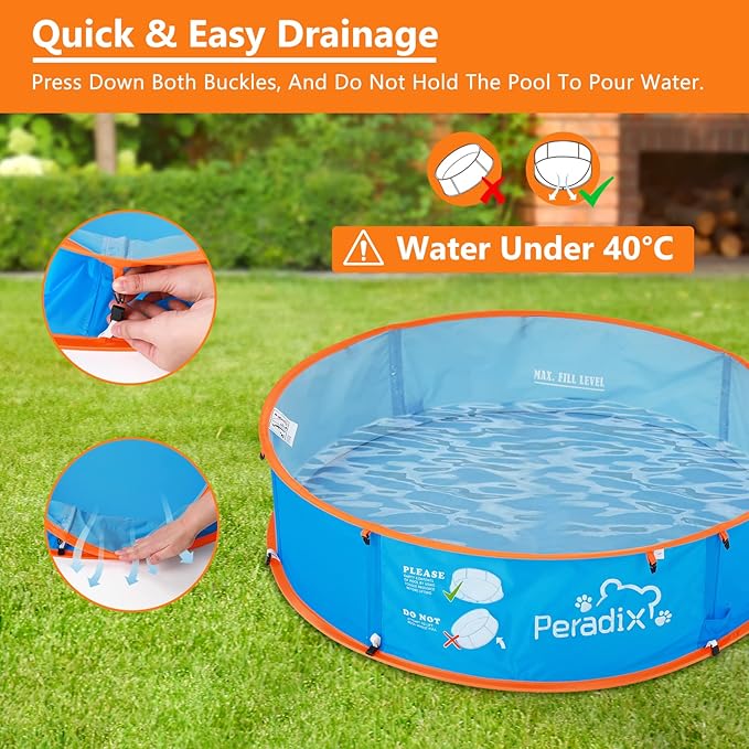 Peradix Paddling Pool for Kids & Pets Infant Ball Pit Tent, Baby Beach Tent, Toddler Wading Pool UV Sun Shelter Canopy with Mosquito Net, Portable Pop Up Tent Summer Beach Toys for Child