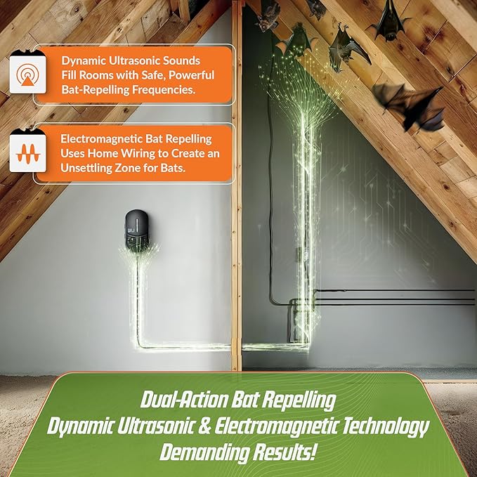 BugWomp-BEU Bat Expulsion Unit – Dynamic Ultrasonic Bat Repellent (Midnight Black Edition)