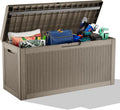 60 Gallon Deck Box Large Outdoor Storage for Patio Furniture,Outdoor Cushions,Garden Tools and Pool Supplies,Waterproof,Resin,Lockable(Grey)