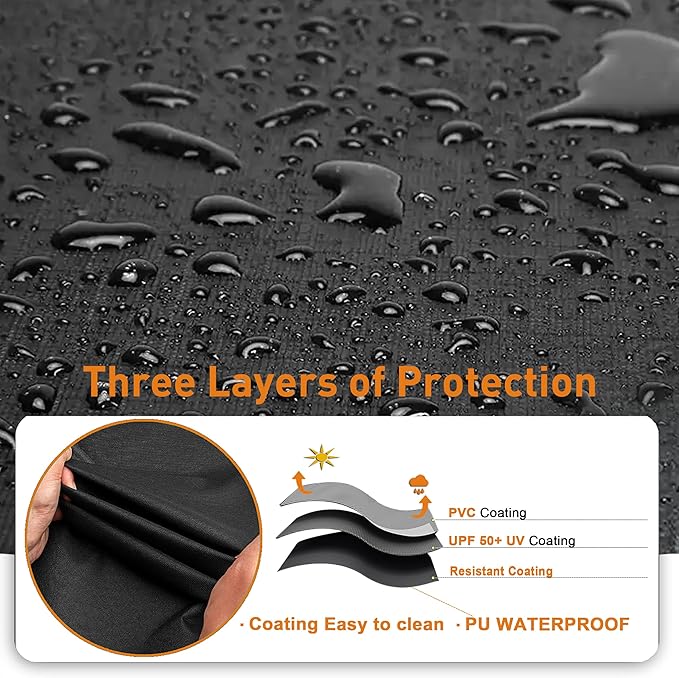 Grill Cover, Universal 52" BBQ Grill Cover for Outdoor Grill, Waterproof, Weather Resistant, Fade Resistant Gas Grill Cover with Adjustable Double Straps for Weber, Char-broil, Nexgrill, etc