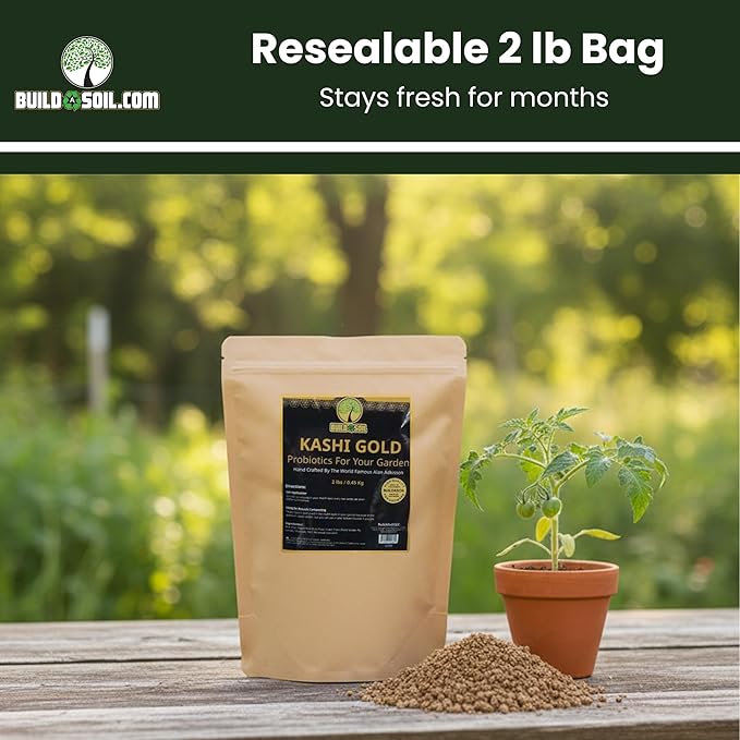 BuildASoil Kashi Gold Bokashi Compost Starter 2 lbs. Organic Compost Activator with EM-1 Effective Microorganisms, Fermentation Bacteria for Composting & Gardening, Premium Bokashi Bran Soil Enhancer