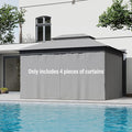 LAUSAINT HOME Gazebo Privacy Curtain 10'x13' with Zipper and 4-Panels Side Wall Universal Replacement for Backyard, Garden, Lawn, Smoke Gray