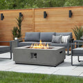 42 Inch Propane Fire Pit Table w/Tank Cover Table, Modern Gas Fire Pits for Outside Patio, CSA Certified Ignition Systems Firepit, 50,000 BTU Outdoor Fire Table for Patio Backyard Deck