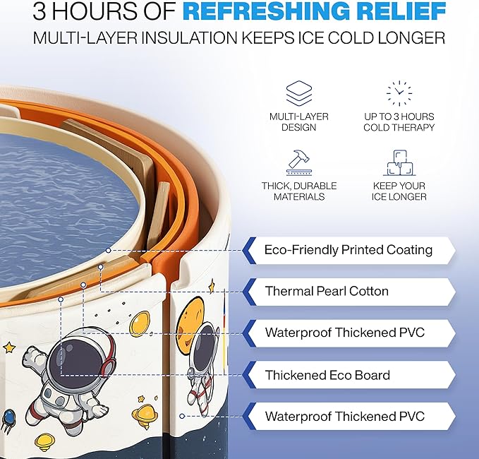 Zennest Foldable Portable Bathtub for Adults – 2-in-1 Hot & Cold Plunge, 105-Gal Large Capacity Collapsible Bathtub Adult, 6-layer Insulated Portable Soaking tub - Space-saving Design