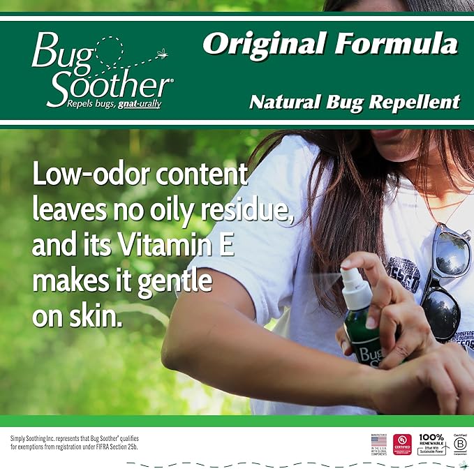 Bug Soother DEET-Free Natural Bug Spray – Non-Toxic Mosquito, Gnat & Insect Repellent, Essential Oil Based, Family & Pet Safe, Smells Great (Lemongrass Vanilla), 16 oz. Refill Bottle