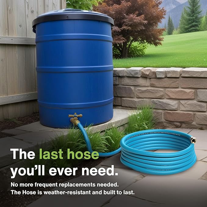 Aeromixer THE HOSE - 3/4 Inch Garden Hose 5 Feet, Kinkless Commercial Short Garden Hoses, Heavy Duty Industrial Water Hoses for Outdoors, 650 PSI High-Pressure Watering Tool for Farming and Gardening
