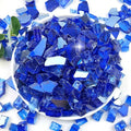 Fire Glass for Propane Fire Pit, 1/2 Inch High Reflective Fireplace Glass Rocks for Fire Pit Table, 10 lbs Fire Pit Glass Rocks for Outdoor Fire Table and Landscaping, Cobalt Blue