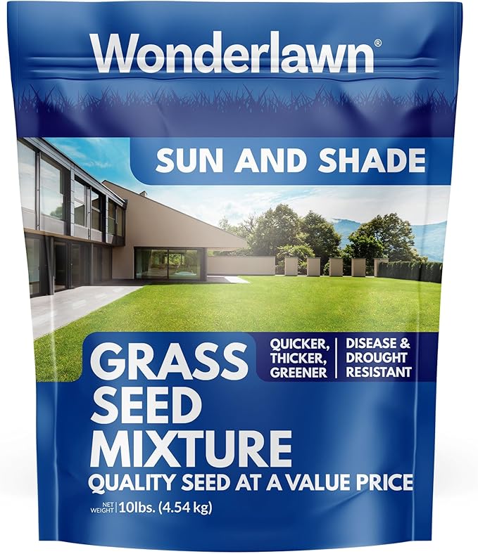 Barenbrug Wonderlawn Sun and Shade Grass Seed Mix for Lawn Care and Landscaping, 10 lbs. Bag