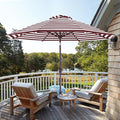 ABCCANOPY OLEFIN® 5-Year No Fading 9FT Patio Umbrella, Outdoor Table Umbrella with 8 Sturdy Ribs for Deck, Backyard, Yard (Burgundy Stripe)