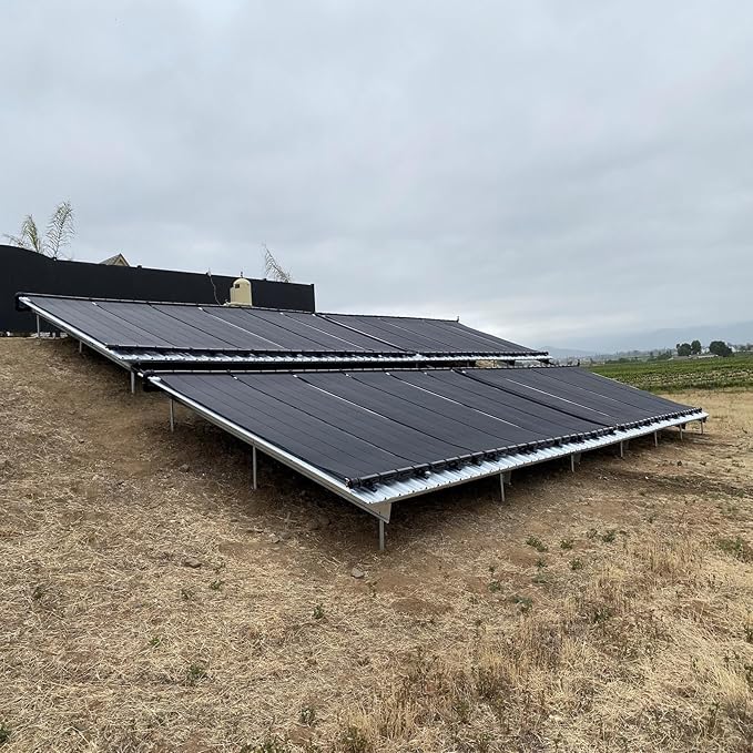 Industrial Grade Solar Pool Heater DIY Kit - Superior High-Wind Strapless Mounting System & Maximum Freeze Resistance (10-4'x12.5' / 500 Square Feet)