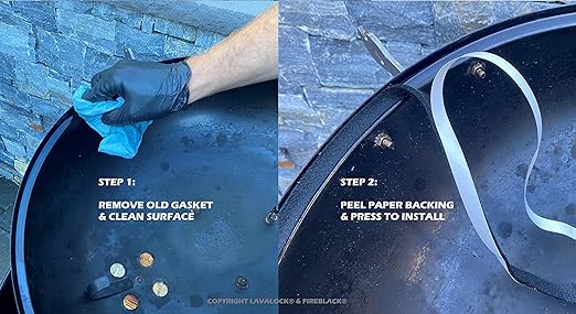 Fireblack® Hi Temp BBQ Smoker Gasket Self Stick 15 ft High Heat 1/2 x 1/8 Black