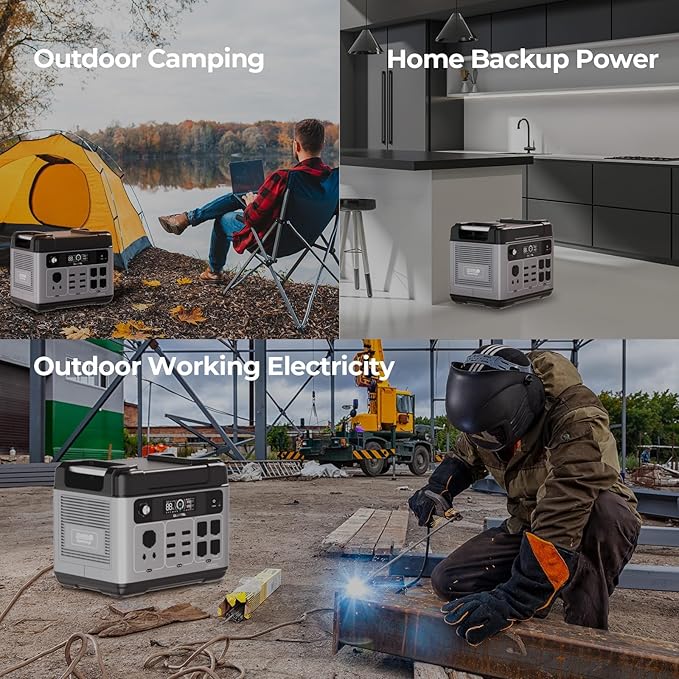 OUKITEL P2001 Plus 2400W Solar Generator with 100W Solar Panel, 2048Wh Solar power station, 1800W Fast Charging, Smart APP Control Emergency Power Station for Home, Camping, Outdoor Battery Backup