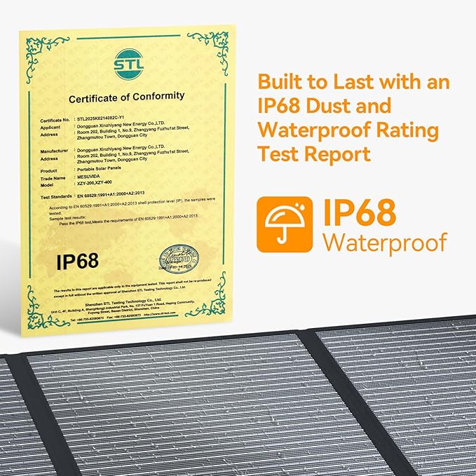 200 Watt Portable Folding Solar Panels IP68 Waterproof ETFE Coating 24V MC4 Output for Power Stations Solar Generator Camping Off-Grid RV Emergency Backup Hurricane