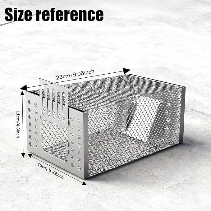 2026 Upgraded Stainless Steel Automatic Mouse Trap, Easy Setup for Indoor and Outdoor Use, Humane No-Kill Live Trap with One-Way Door, Catch & Release for Mice and Rodents (1)