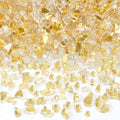 GasSaf 1/4 Inch Fire Glass Reflective Tempered Fireglass Cut Crushed FireGlass for Fire Pit, Fireplace, Replaces Existing Gas Logs & Lava Rocks (10 Pound)(Gold Reflective)