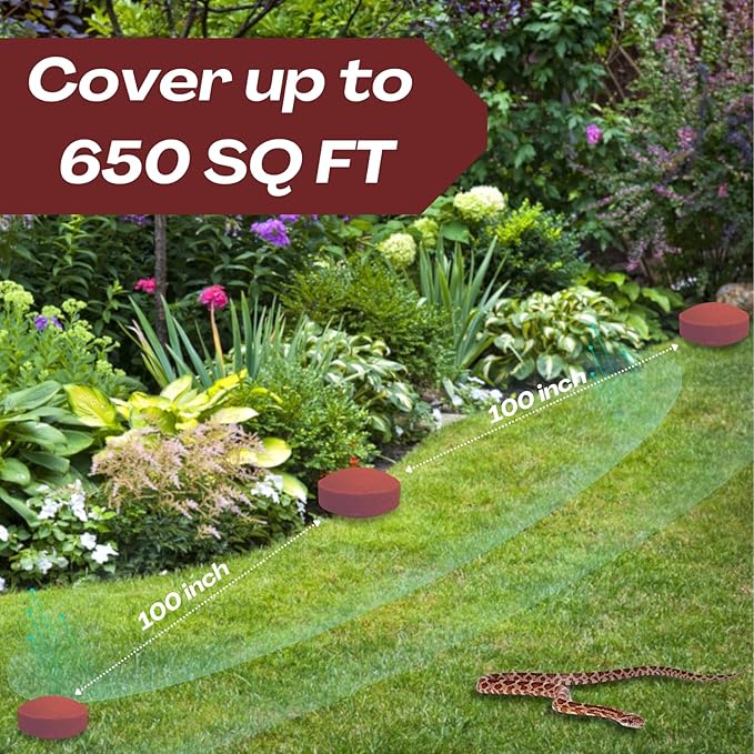 Snake Repellent for Yard & Home Areas - Outdoor/Induce Deterrent Formula, Plant-Based,Pet & Child Safe, 12 PCS Covers Up to 650 Sq.Ft