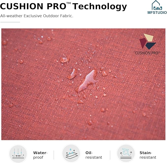 MFSTUDIO 7 Pieces Metal Patio Furniture Sets, 2 Swivel Chairs, 3-Seat Deep Seating Sofa, 2 Single Couch and 2 Ottoman, All Weather 9 Seats Outdoor Conversation Set for Garden Backyard, Burgundy Red