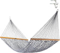 Original Pawleys Island Large Navy DuraCord Rope Hammock – 13 ft. x 55 in., 2-Person, 450 lb Capacity, Oak Spreader Bar, Zinc-Plated Hardware, Handcrafted in The USA