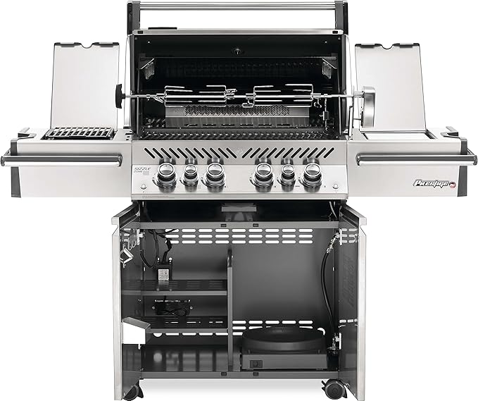 Napoleon PRO500RSIBNSS-3 Prestige PRO 500 RSIB Natural Gas Grill, sq.in, Stainless Steel