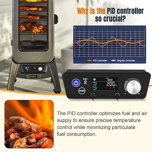 Smart PID Control Board for Pit Boss Vertical Pellet Smokers, WiFi Controller Board Compatible with PBV3P1/PBV4PS1/PBV5P1 Series, WiFi-Enabled APP Precise Temperature Control in Increments of 1 Degree