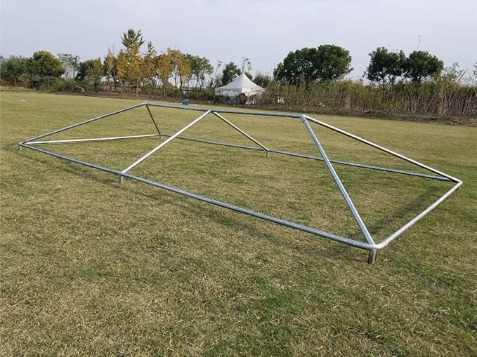 Party Tents Direct 10'x20' Weekender West Coast Tent Frame Party Tent (Red/White) PVC Top with Storage Bag - Tents for Parties, Weddings, Birthdays, Banquets, Fiestas, Workshop, Outdoor Event