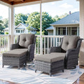 Belord 4 Pieces Patio Furniture Sets, Wicker Patio Swivel Glider Chair with Ottomans, Outdoor Furniture Set for Outside Porch, Deck, Balcony, Garden