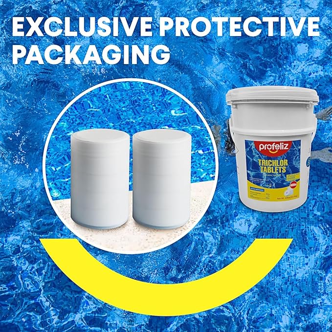 PROFELIZ Pool Chlorine Tablets 3 Inch, Slow-Dissolving Spa Sanitizer Eliminate Bacteria Algae Stabilized Chlorine for Swimming Pools Hot Tubs Spa Treatment (40lbs)