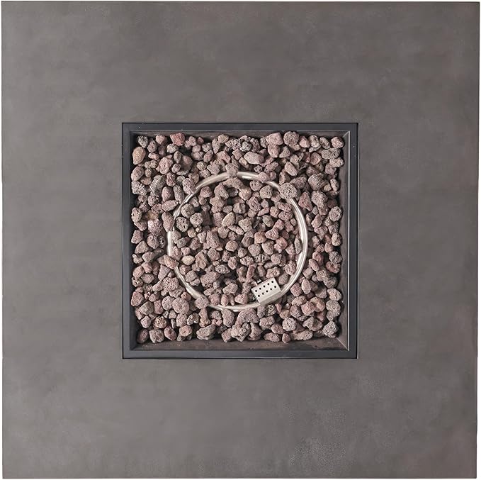 Propane Fire Pit Table, 39 Inch Firepits for Outside, Square Gas Fire Pit for Outside Patio, Propane Fire Table, 50000BTU, Stone Gray