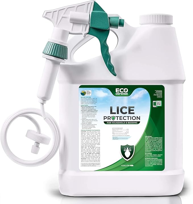 Eco Defense USDA Biobased Lice Spray for Furniture, Bedding, and Home - 128 oz - Natural Extra Strength Treatment - Helps Keep Home Free of Lice