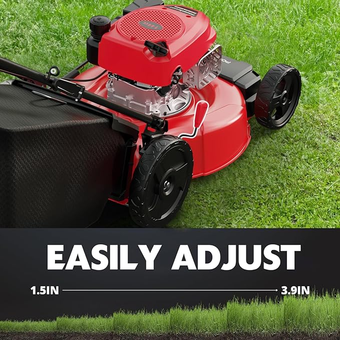 PowerSmart Gas Lawn Mower 21-Inch 144cc OHV Engine 2-in-1 Push Mower with Bagging