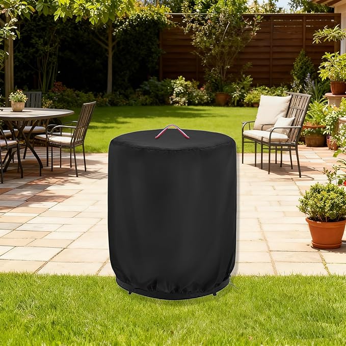 Fire Pit Cover for Ninja Fireside 360 Outdoor Heater Waterproof 600D Oxford with PU Backing & Critical Seam Taping Heavy Duty Anti-UV Round Firepit Covers Protector Fits for Fireside360 Fire Pit