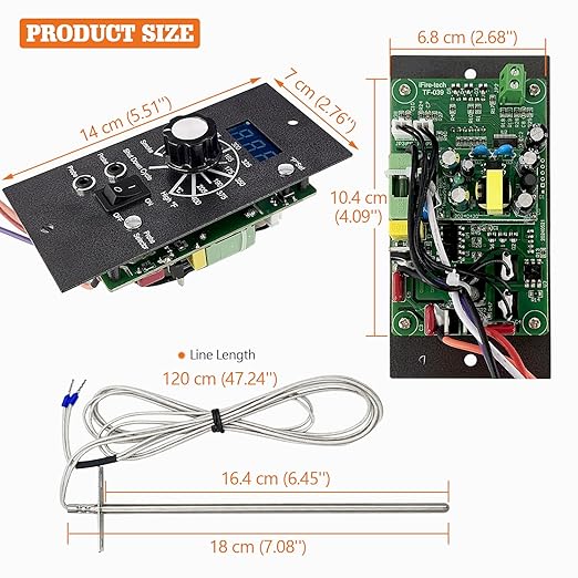 Upgraded Digital Thermostat Controller Kit Replacement for Traeger Wood Pellet Grills, with Temperature Probe Sensor