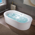 WOODBRIDGE 72" x 35-3/8" Whirlpool and Air Bath Heated Soaking Combination Tub with Adjustable Speed Air Blower and Display Control Panel,BJ-600