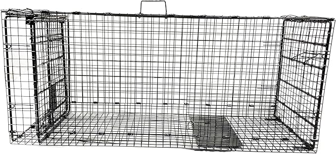 Humane Way Folding 42 Inch Live Humane Animal Trap - Safe Traps for All Animals - Dogs, Raccoons, Cats, Groundhogs, Opossums, Coyote, Bobcat - 42"x16"x18"