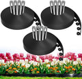 200ft,1.5in Tall Landscape Edging Kit with 300 Metal Spikes, No-Dig Flexible Plastic Edge Border for Landscaping, Lawn,Garden,Flower Beds,Yard,Paver,Playground, Fence,Pathway,Black,3pack, 66.7ft Each