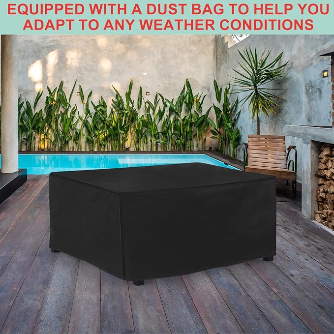 45 Inch Fire Pit Surround Tabletop for Solo Stove Yukon/Bonfire/Tiki Accessories, Smokeless Fire Pit Table & Dust Cover for Solo Stove and Other Wood Burning, Powder-Coated Steel Stove Table Surround