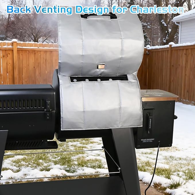 Charleston Grill Cover Insulated Blanket for Pit Boss 1020 Combo PB1020NX Smoker Insulation Pitboss Thermal Replacement Parts Insulator Wood Pellet Grills BBQ Winter Accessory