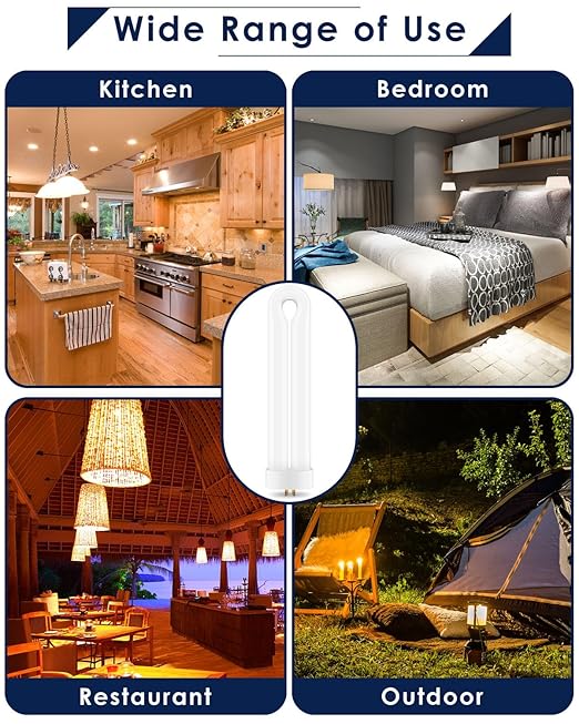 2 Pack Replacement Bulbs FUL15W BL with 4 Pin Base, U Shaped Lamp Tube Compatible for Flowtron BK-15D, for Stinger FP15, for TZ15, for BB-15WHT, Indoor Outdoor 15W U Shape Light Bulbs for T6 T8 T9