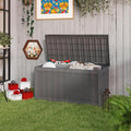 320 Gallon Outdoor Storage Box Waterproof, Resin Deck Boxes with Lockable Lid & UV-Resistant for Patio, Pool, Garden Furniture Cushions & Accessories, Coffee
