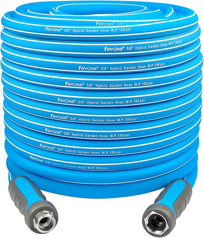 Fevone Garden Hose 150 ft., Lightweight Hybrid Water Hose, Flexible and Durable, Leak-Free Connections