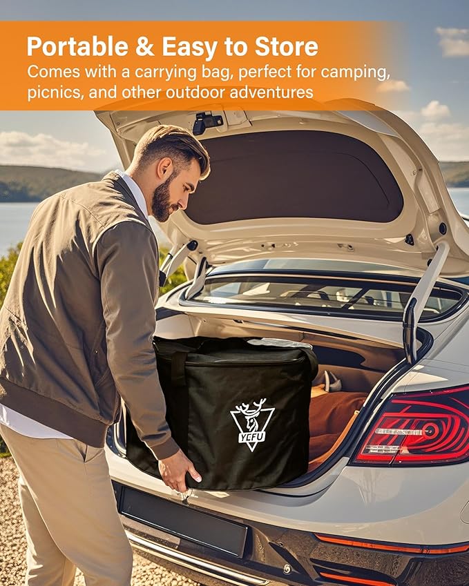 YEFU Smokeless Firepit for Outdoor Portable: 15 Inch Fire Pit with Removable Ash Pan - Outdoor Fire Pit for Wood Burning - Smokeless Firepit with 304 Stainless Steel for Patio Camping Backyard