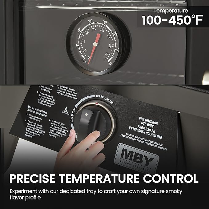 Large Vertical Propane Smoker with Cover & 4 Cooking Grates, Large Cooking Space, Heavy Duty & Weather-Resistant for Outdoor,Smoke Ribs,Brisket,Chicken