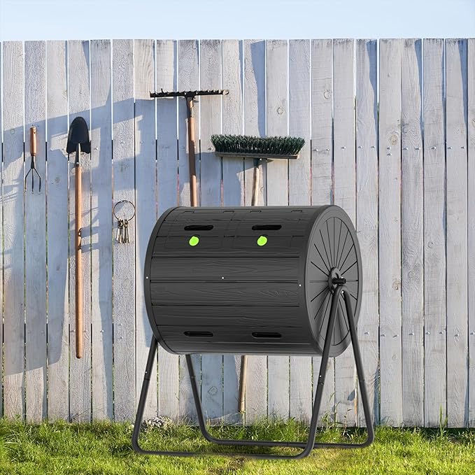 37.5 Gal Compost Tumbler - Quick-Spin Outdoor Compost Bin with Weatherproof Resin | High-Yield Compost for Organic Gardening